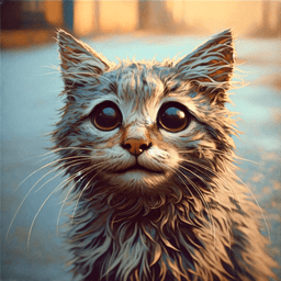 Portrait of a stray cat